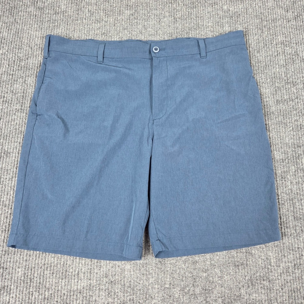 IZOD Advantage Performance Hybrid Shorts Blue Heather Mens 38 Stretch Golf 26734
